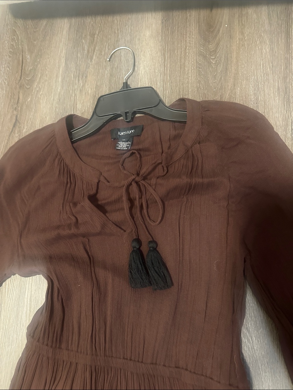 Karen Kane Brown Long Sleeve Maxi Dress XS - Picture 6 of 7